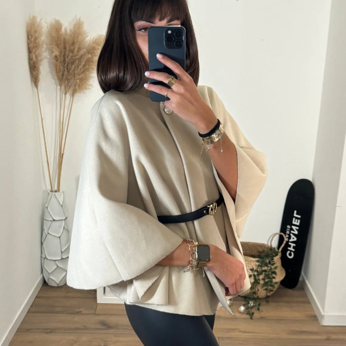 CAPE BEIGE CEINTURE DALIA