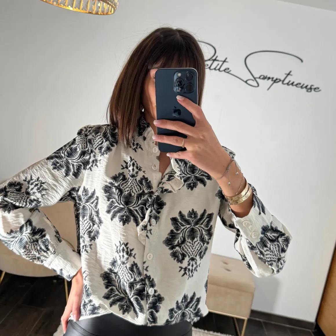 CHEMISIER BEIGE FLOWERS MIA