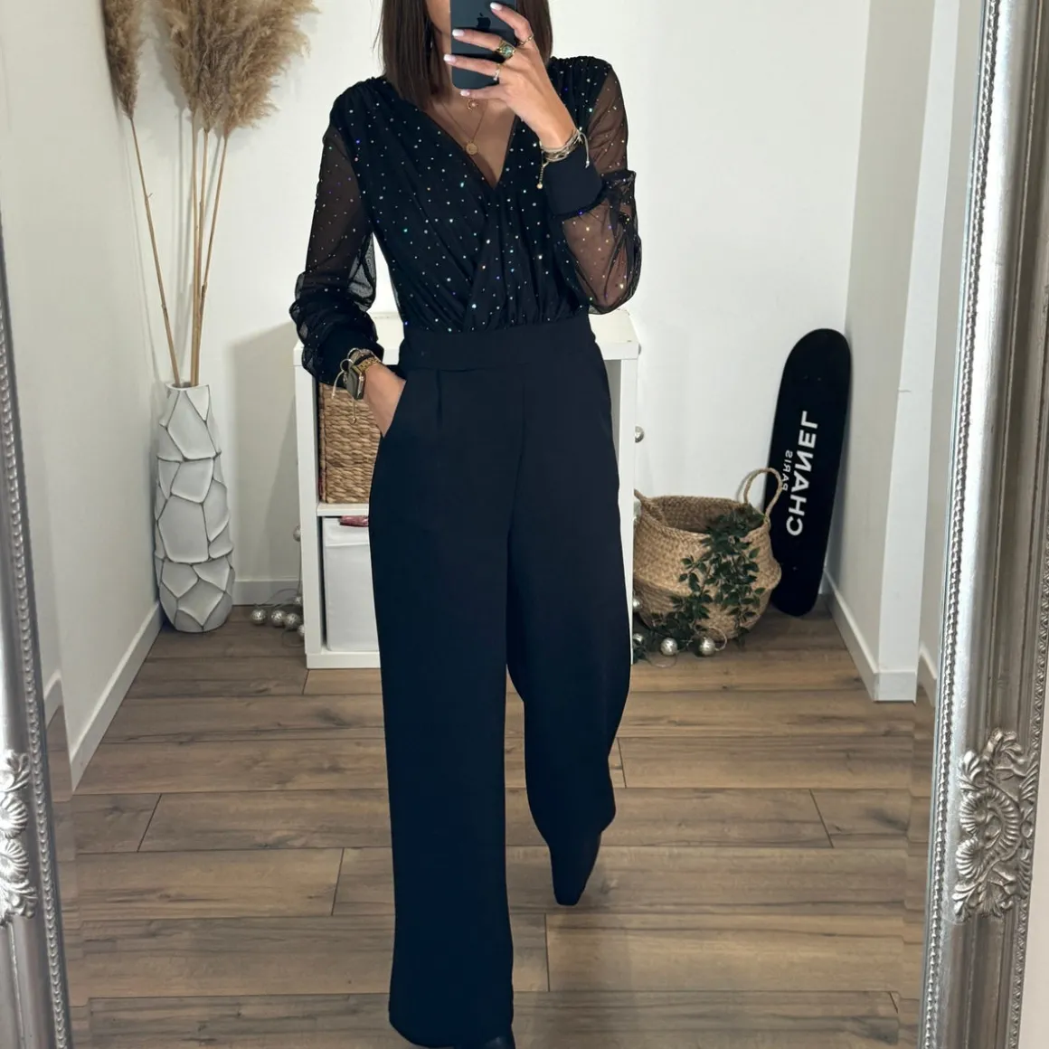 COMBINAISON NOIRE PAILLETTES ELOISE