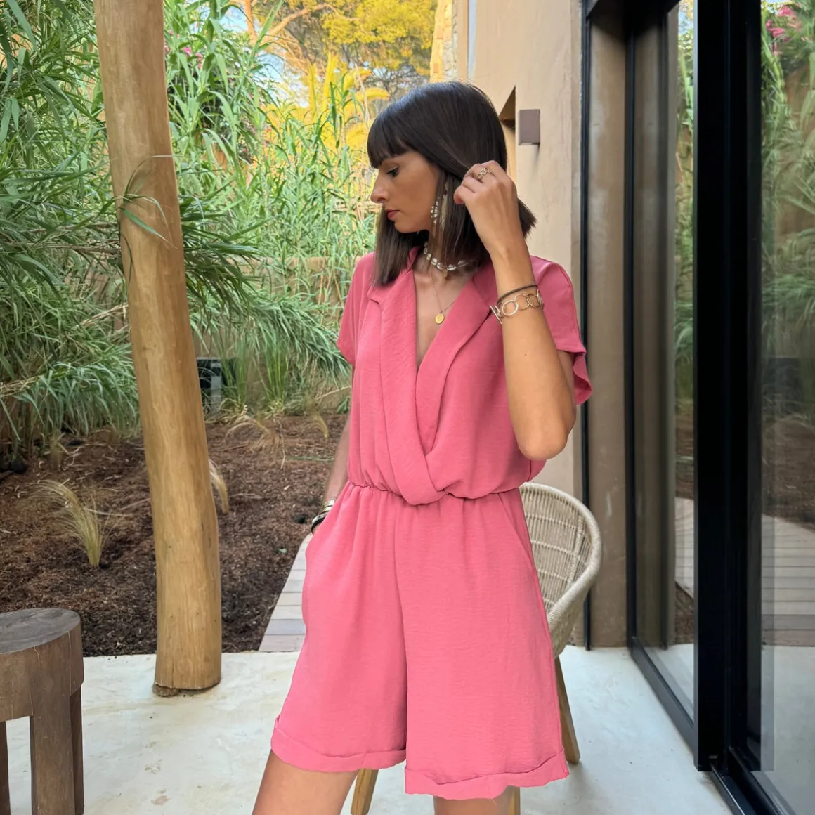 COMBISHORT VIEUX ROSE CHARLENE