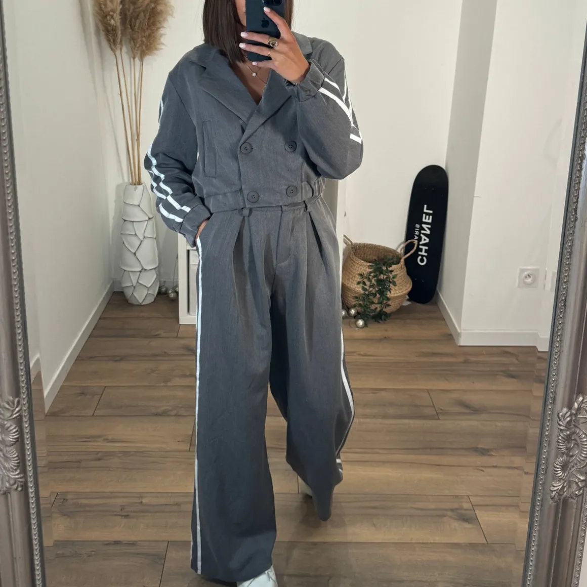 ENSEMBLE BLAZER STREETWEAR GRIS