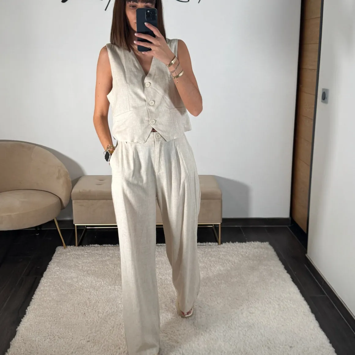ENSEMBLE EN LIN BEIGE YANA