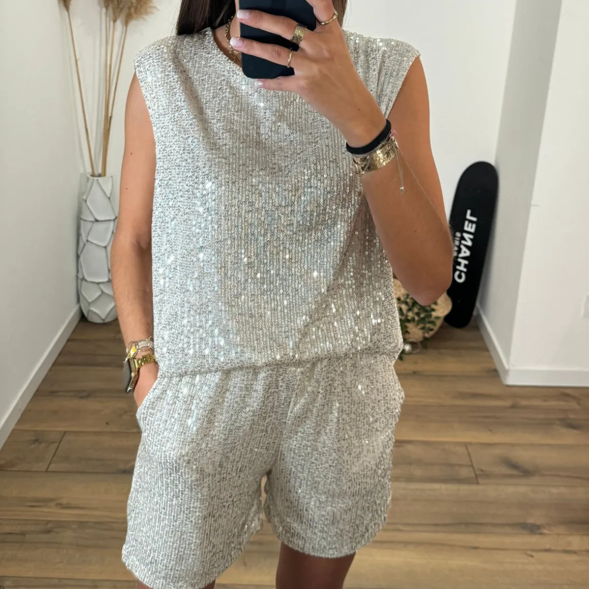 ENSEMBLE PAILLETE BEIGE NOURA