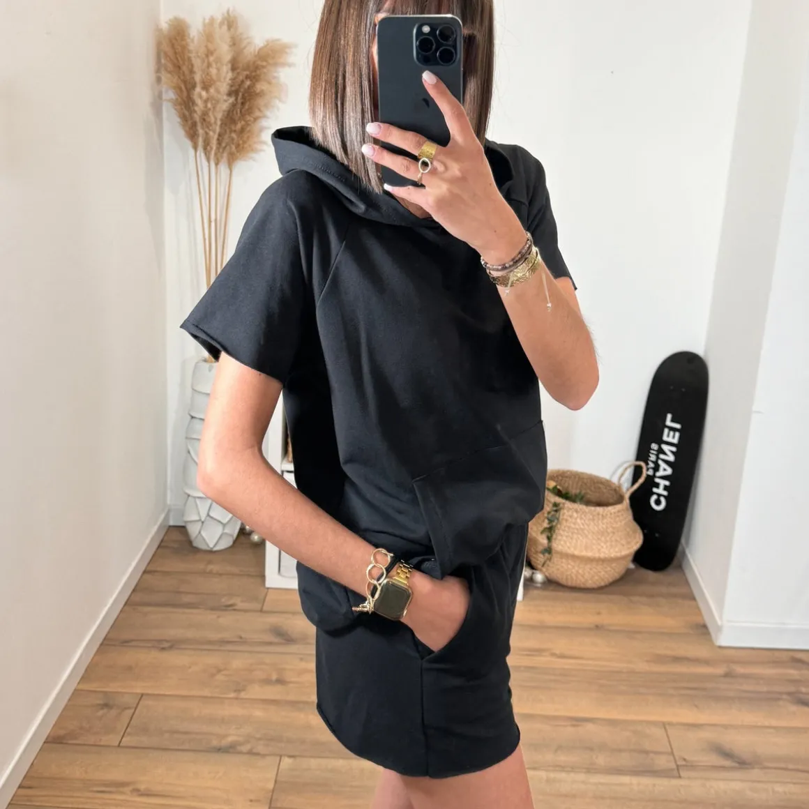 ENSEMBLE SWEAT + SHORT NOIR