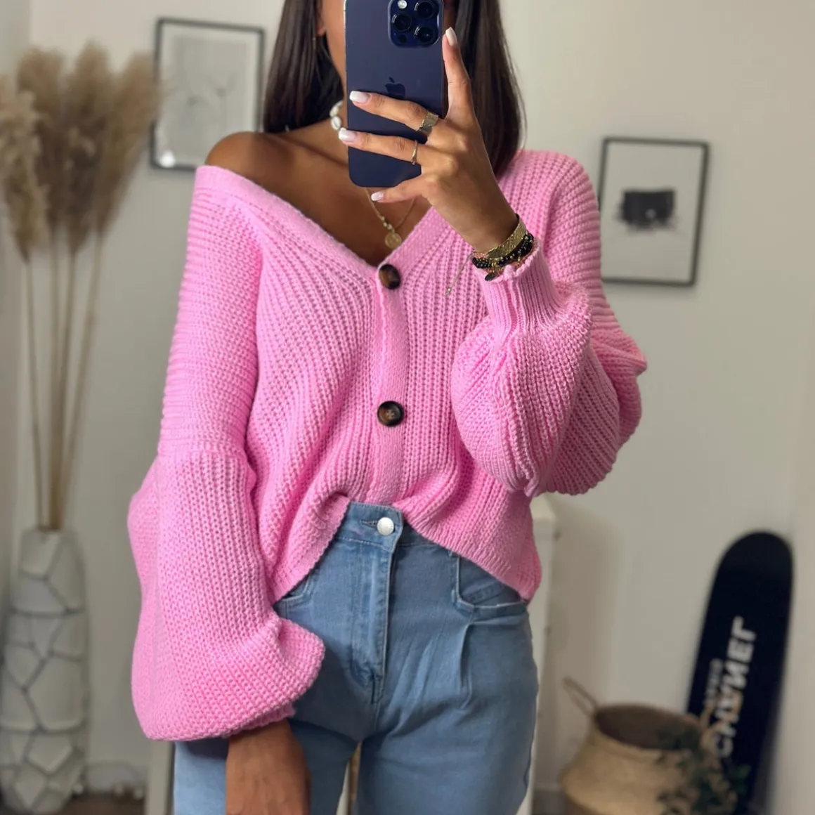 GILET MAILLE BABY ROSE