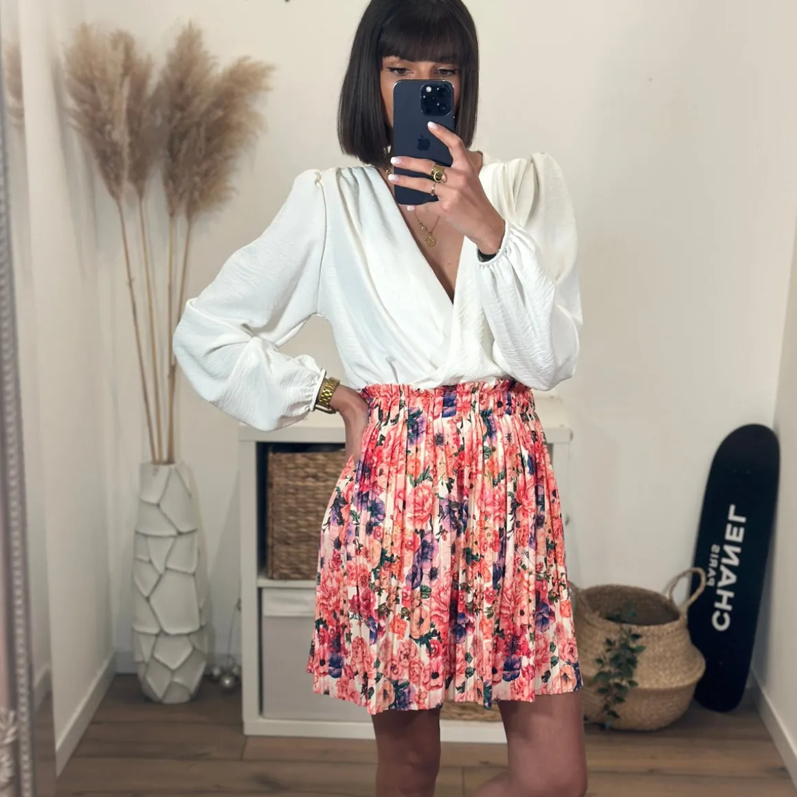 JUPE COURTE FLEURIE FLORY