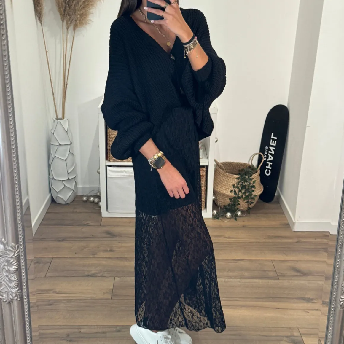 JUPE NOIRE DENTELLE DANIELA