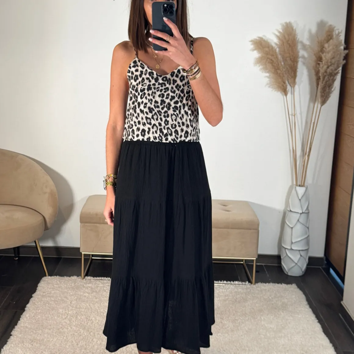 JUPE NOIRE GAZE DE COTON ONDINE