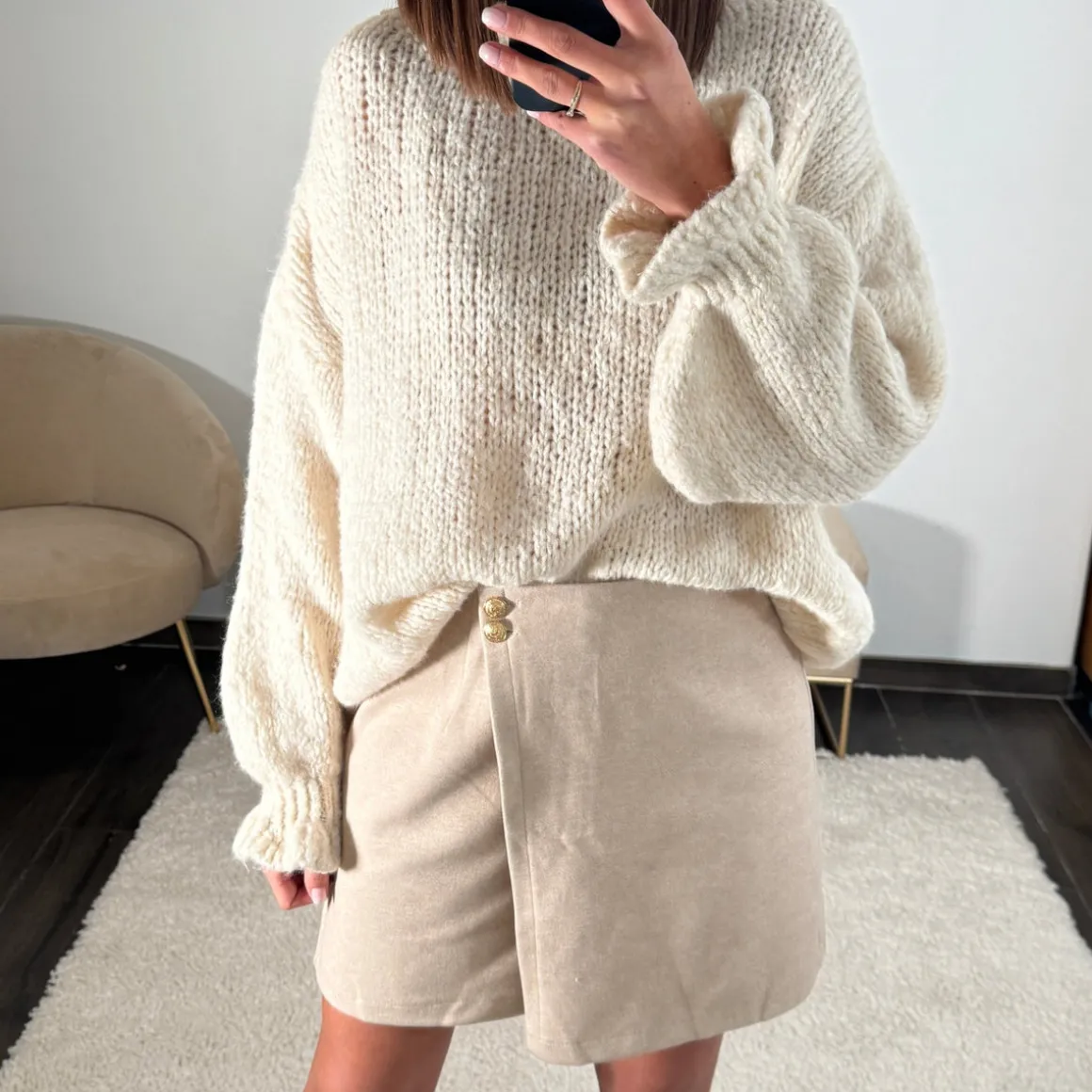 JUPE SHORT BEIGE LUCIE