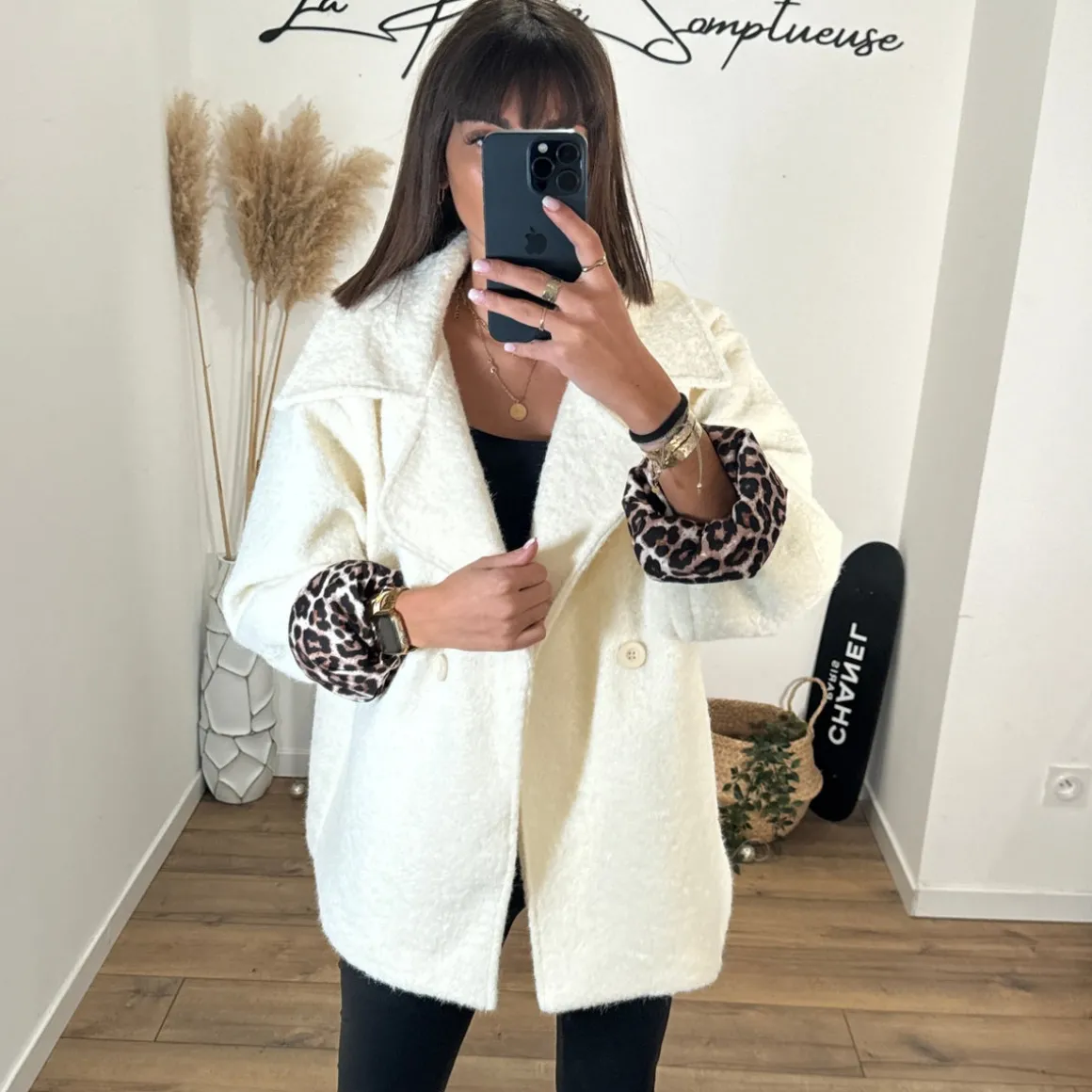 MANTEAU BEIGE/ECRU LEO