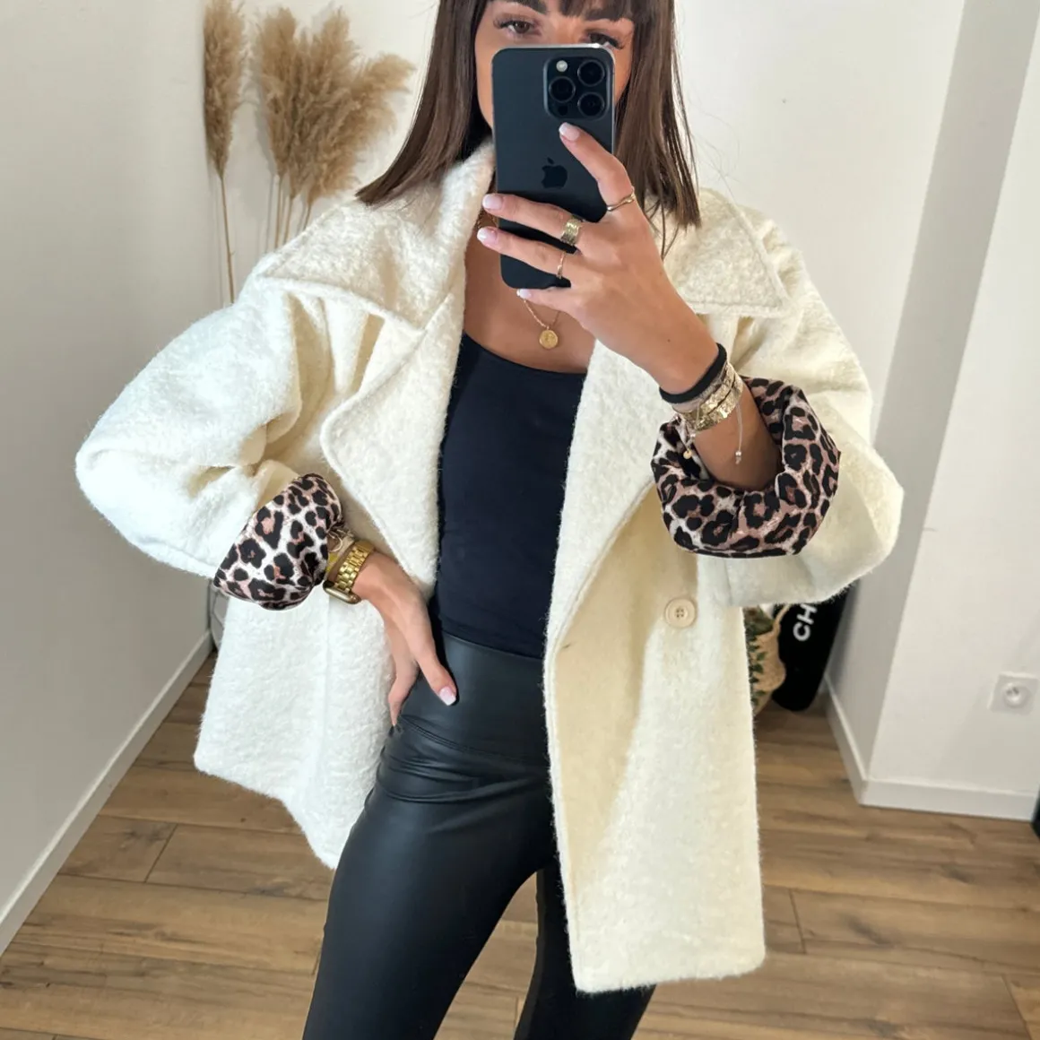 MANTEAU BEIGE/ECRU LEO