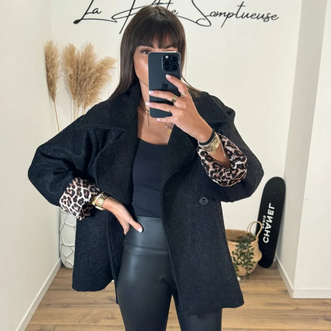 MANTEAU NOIR LEO
