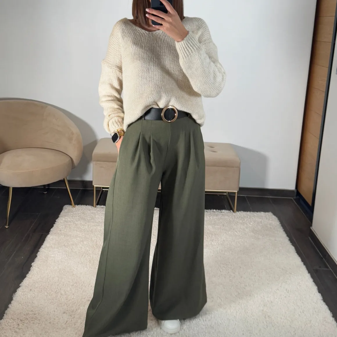 PANTALON CEINTURE KAKI PAUL