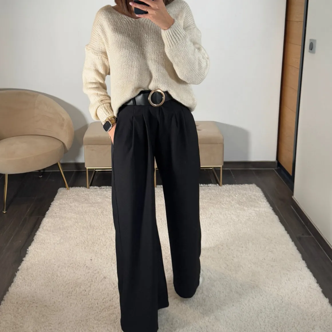 PANTALON CEINTURE NOIR PAUL