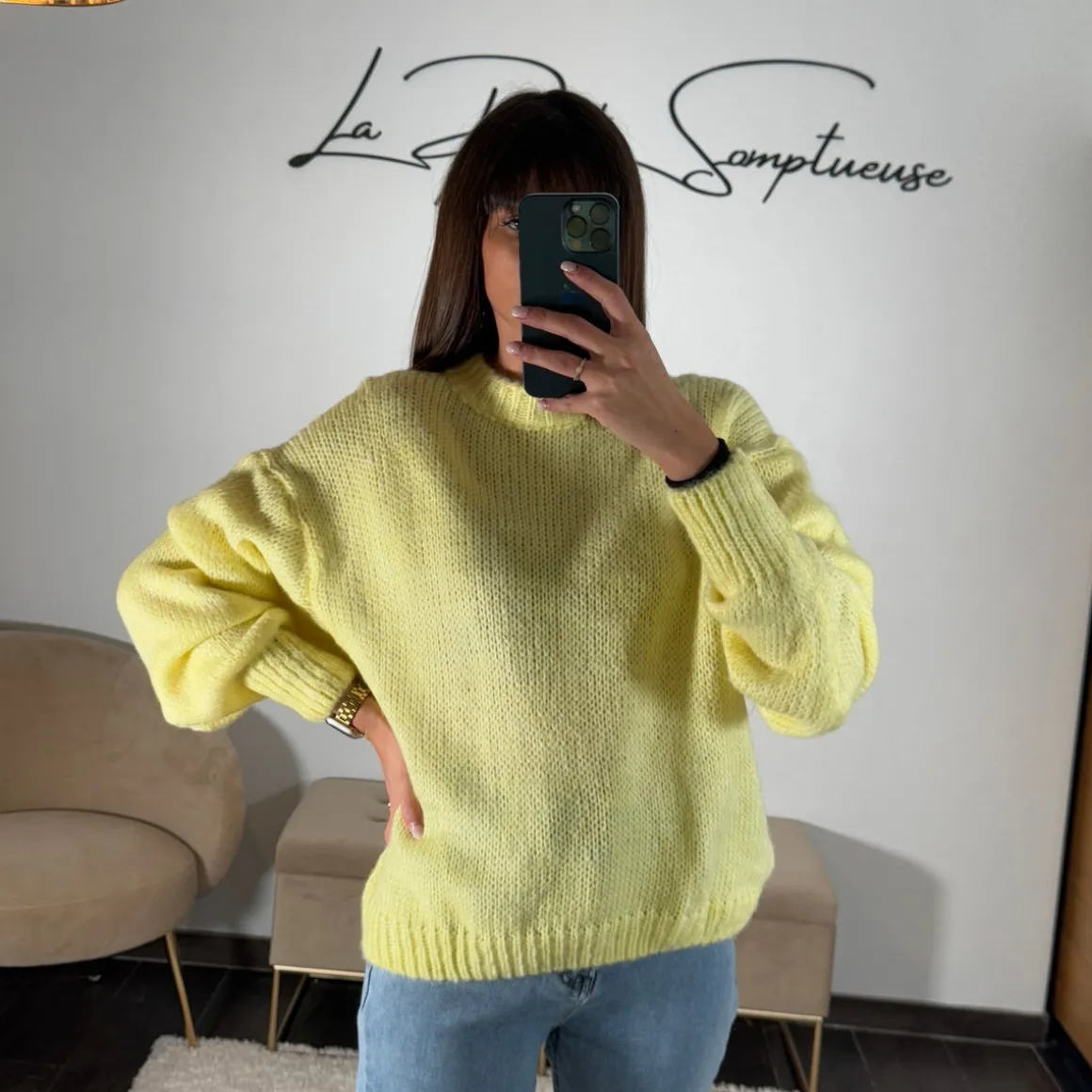 PULL JAUNE MILANN