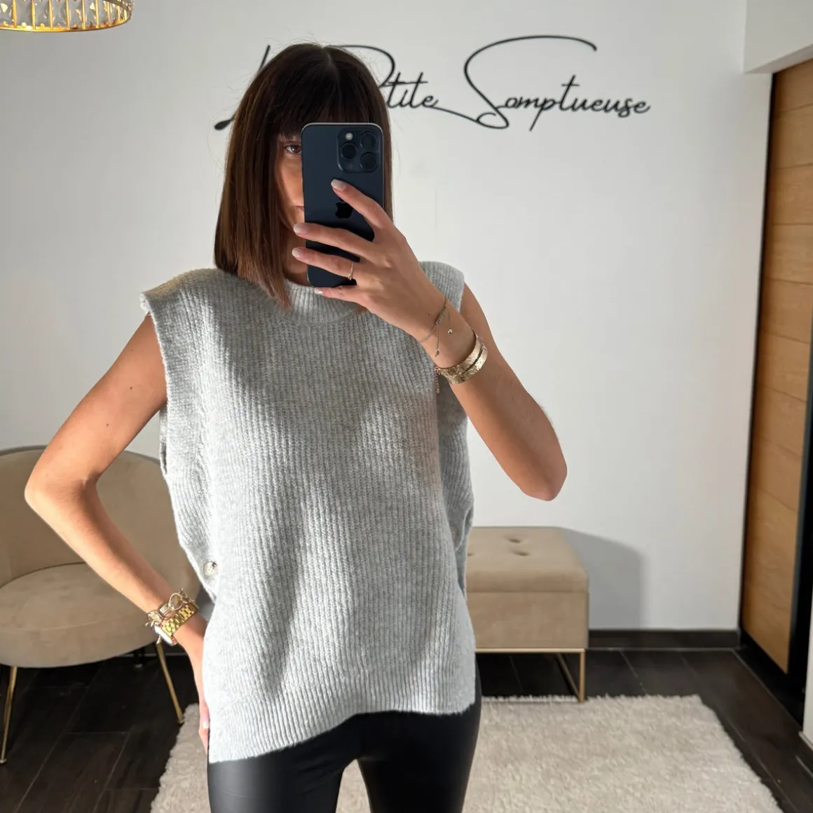 PULL SANS MANCHE GRIS SAMUEL