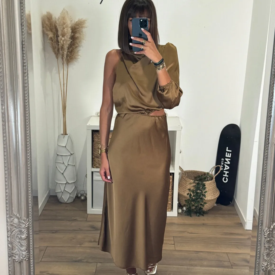 ROBE ASYMETRIQUE CAMEL LOLA