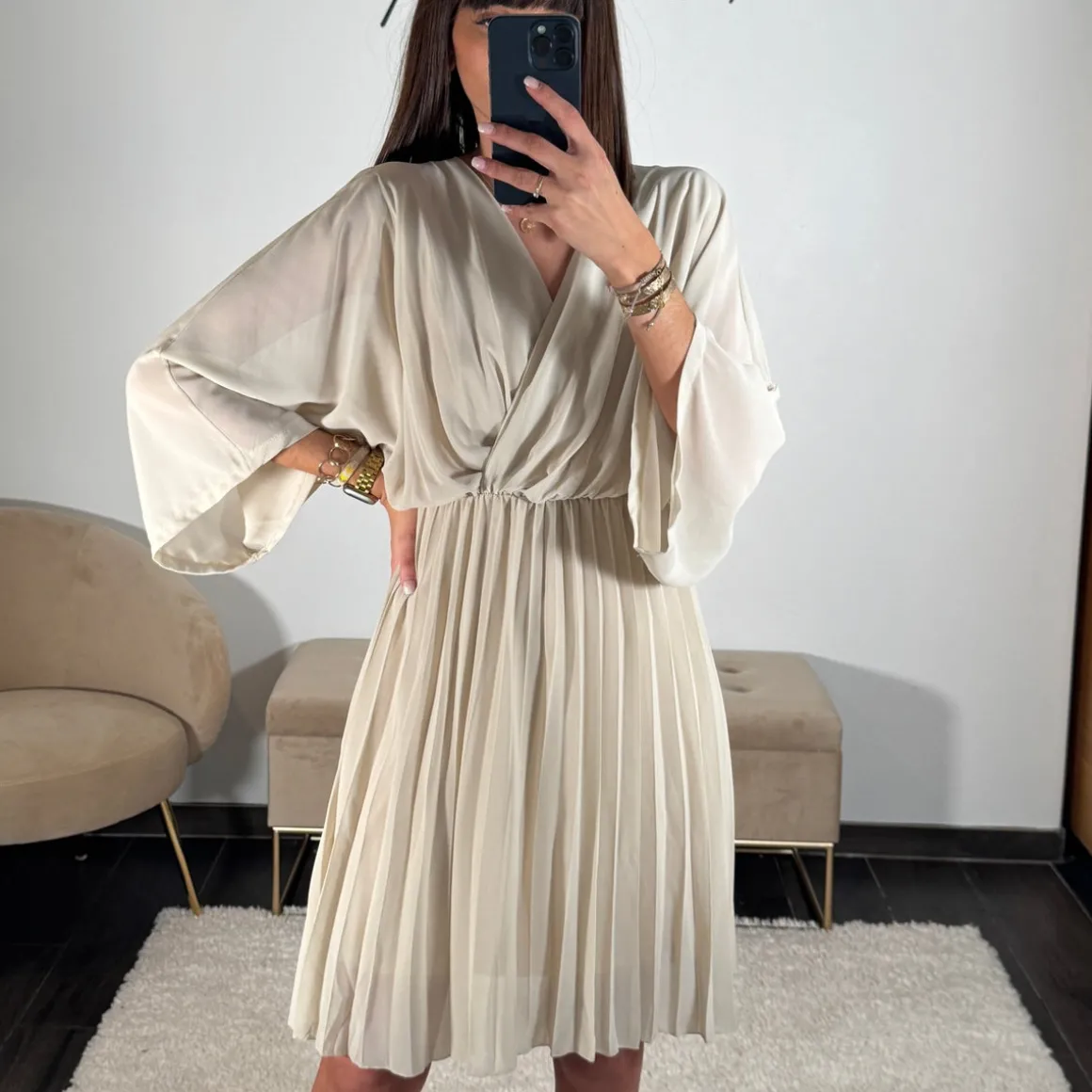 ROBE COURTE BEIGE ASTRID