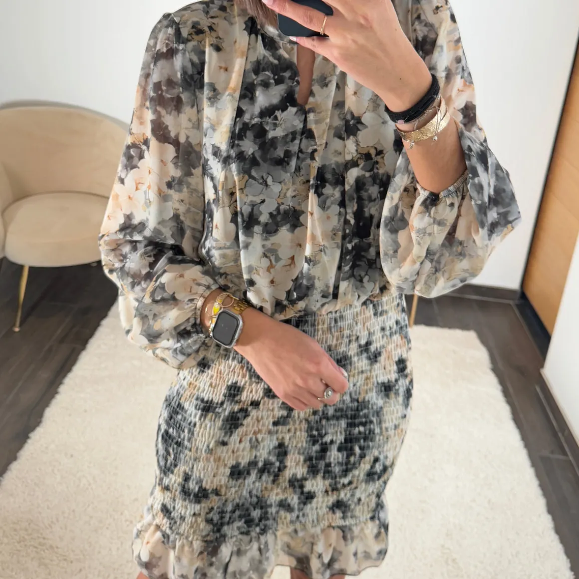 ROBE FLEURIE NOIRE AZIA
