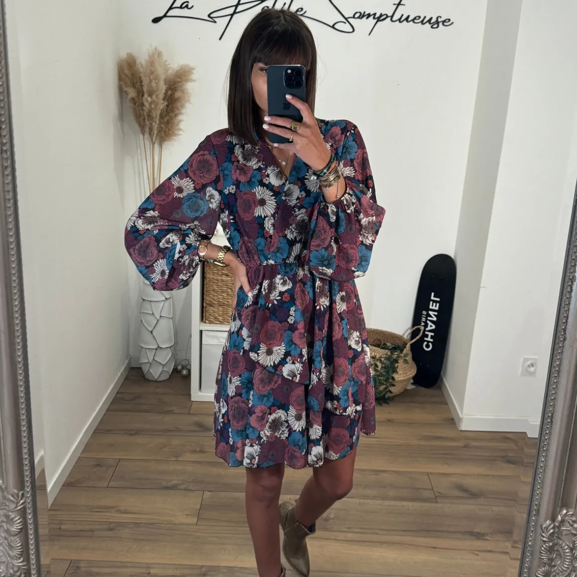 ROBE FLEURIE PRUNE AMBER