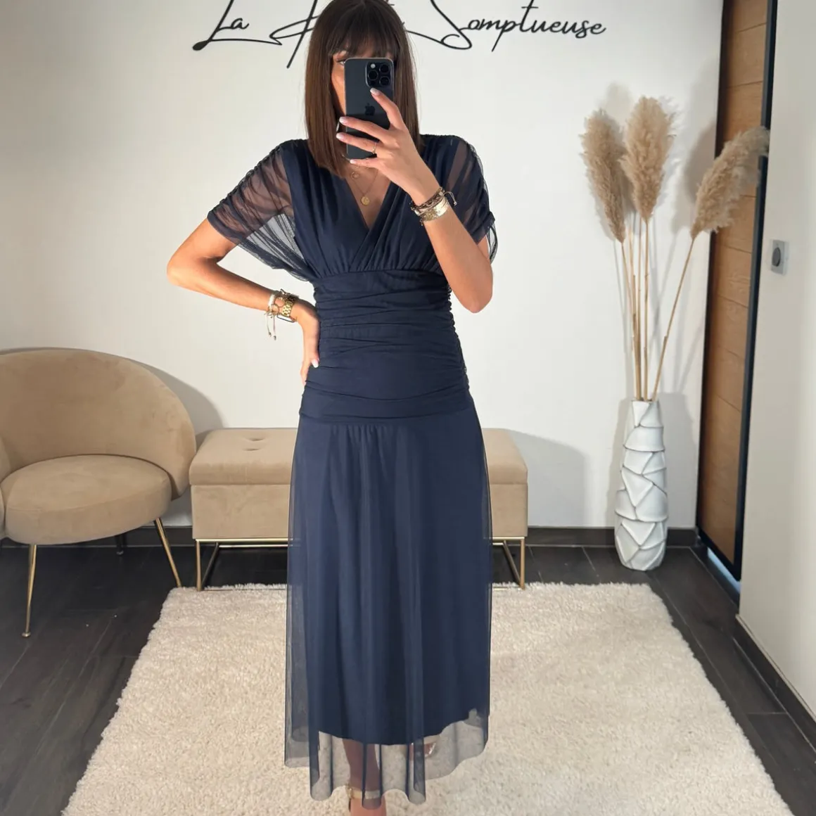 ROBE GARANCE BLEU MARINE