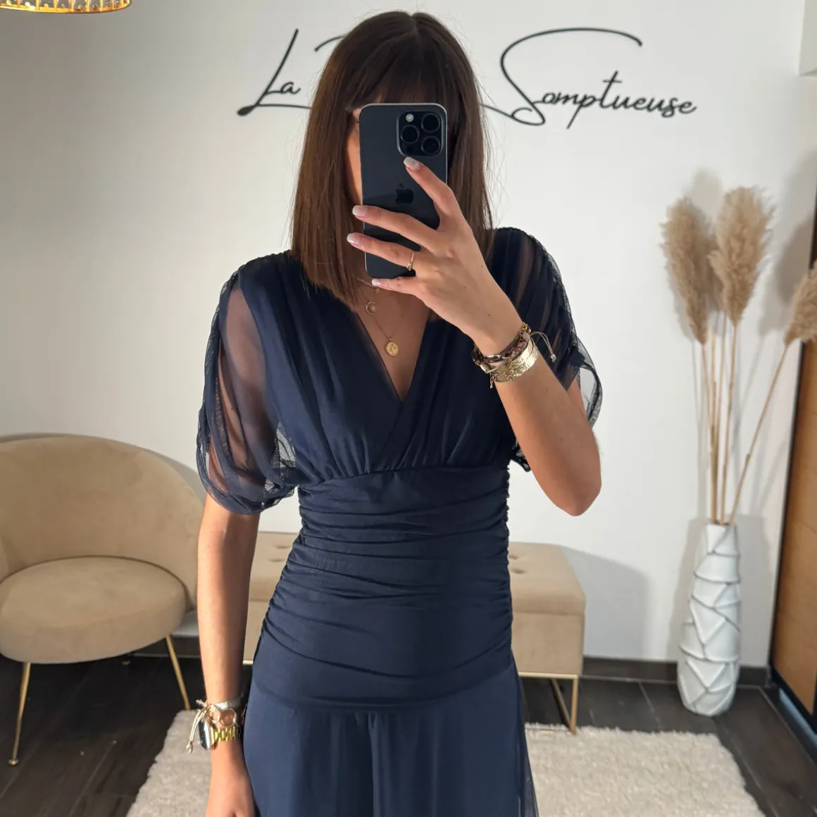 ROBE GARANCE BLEU MARINE