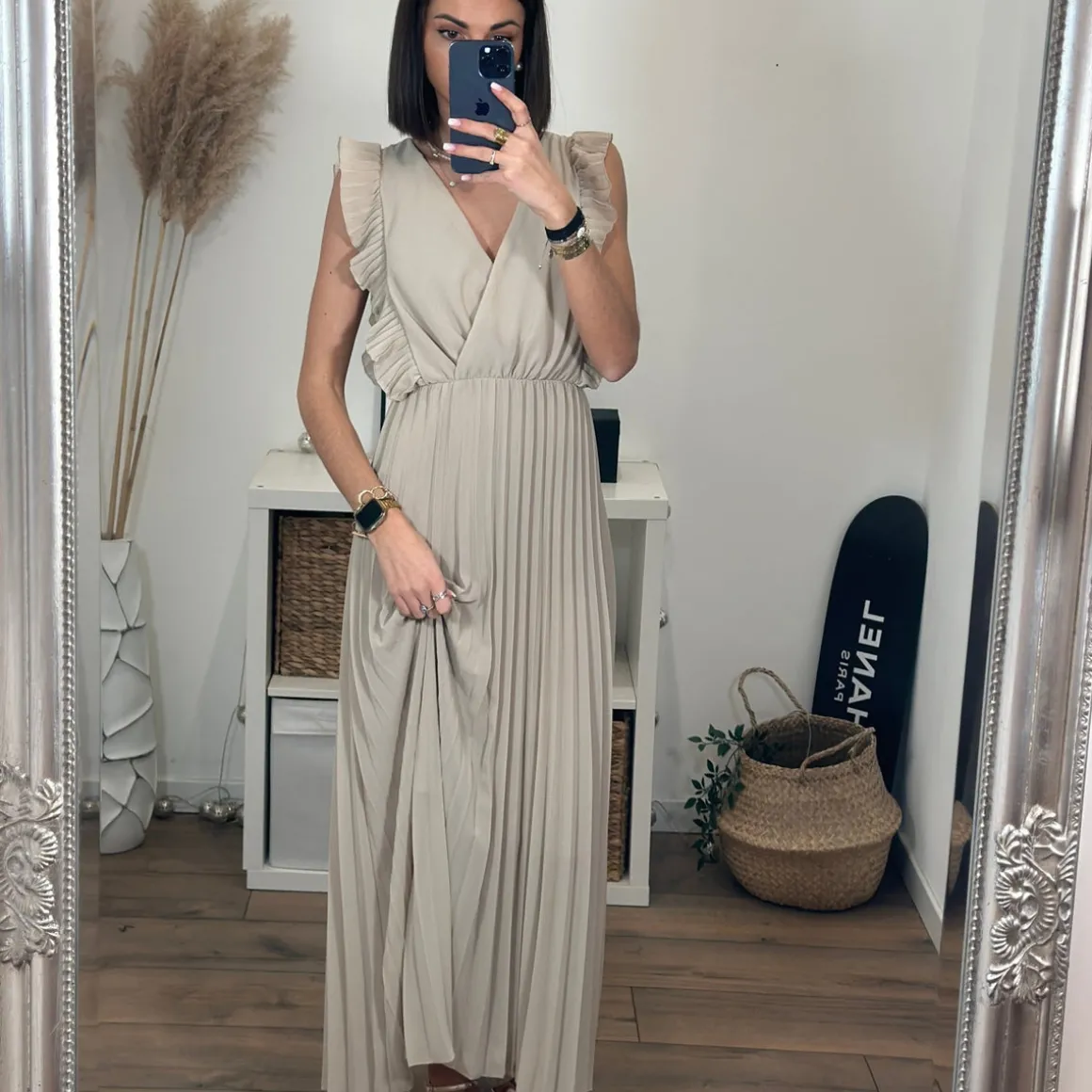 ROBE LONGUE BEIGE GABRIELLE