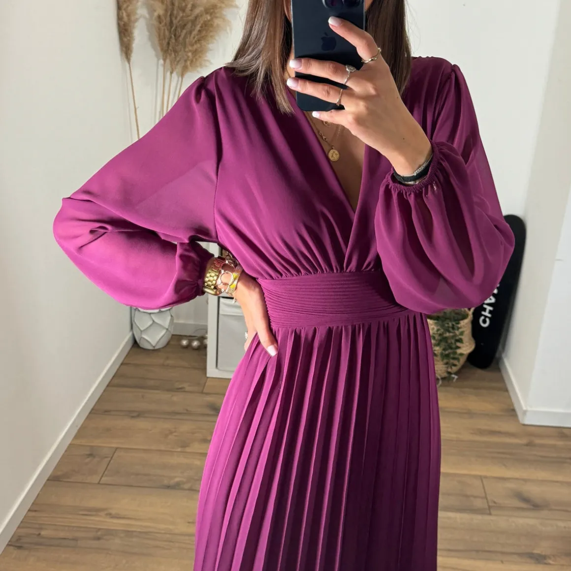 ROBE LONGUE MAUVE KARENA