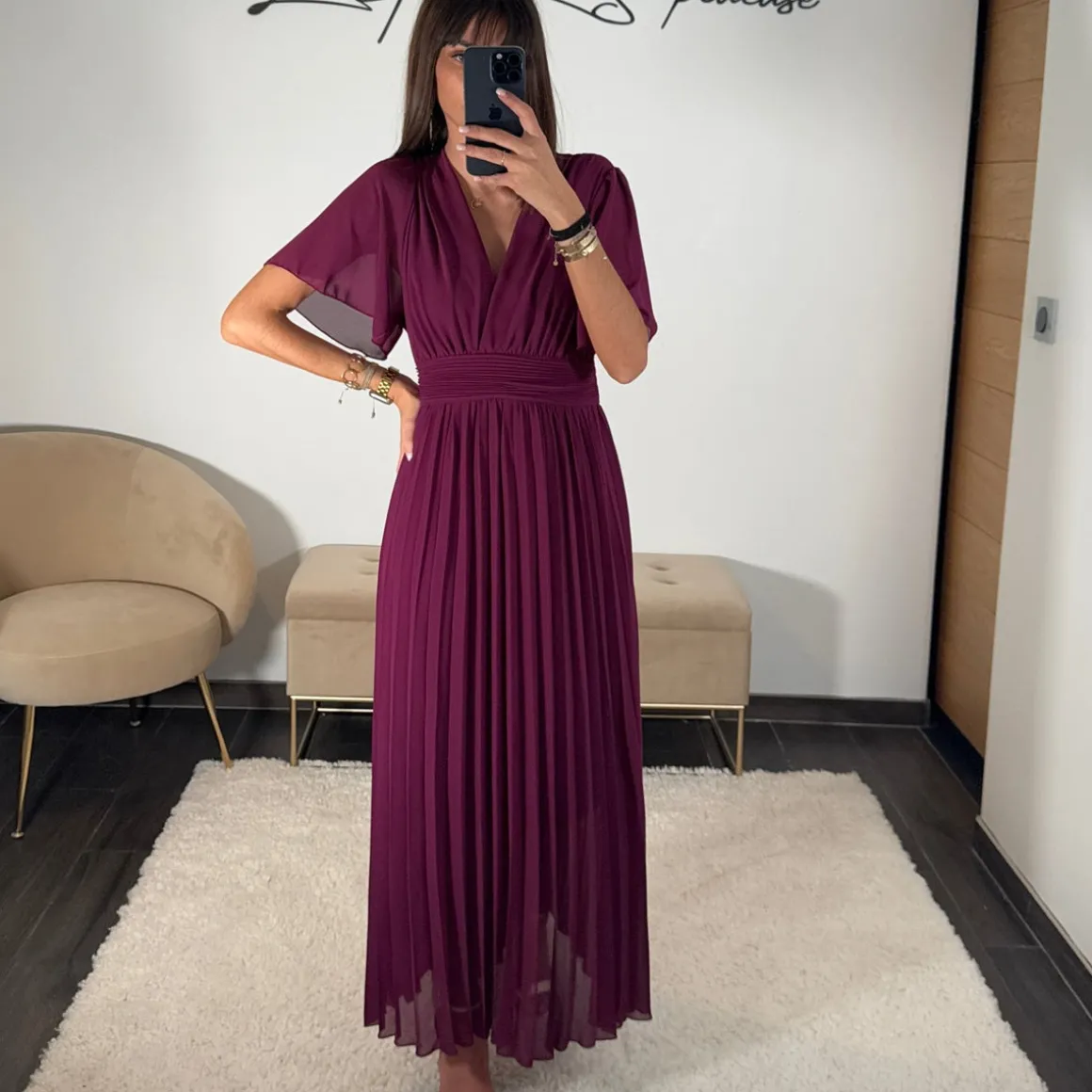 ROBE LONGUE PRUNE KARENE