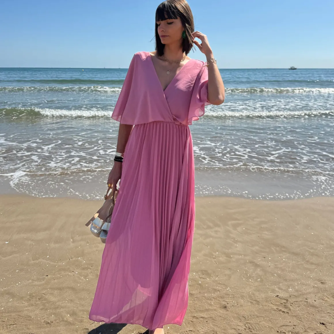 ROBE LONGUE ROSE BONBON JULIA