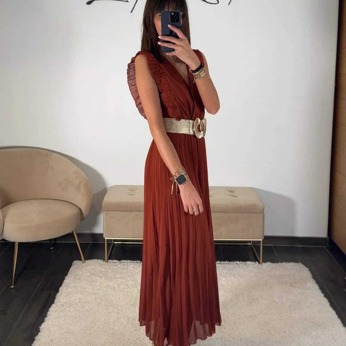 ROBE LONGUE TERRACOTTA GABRIELLE
