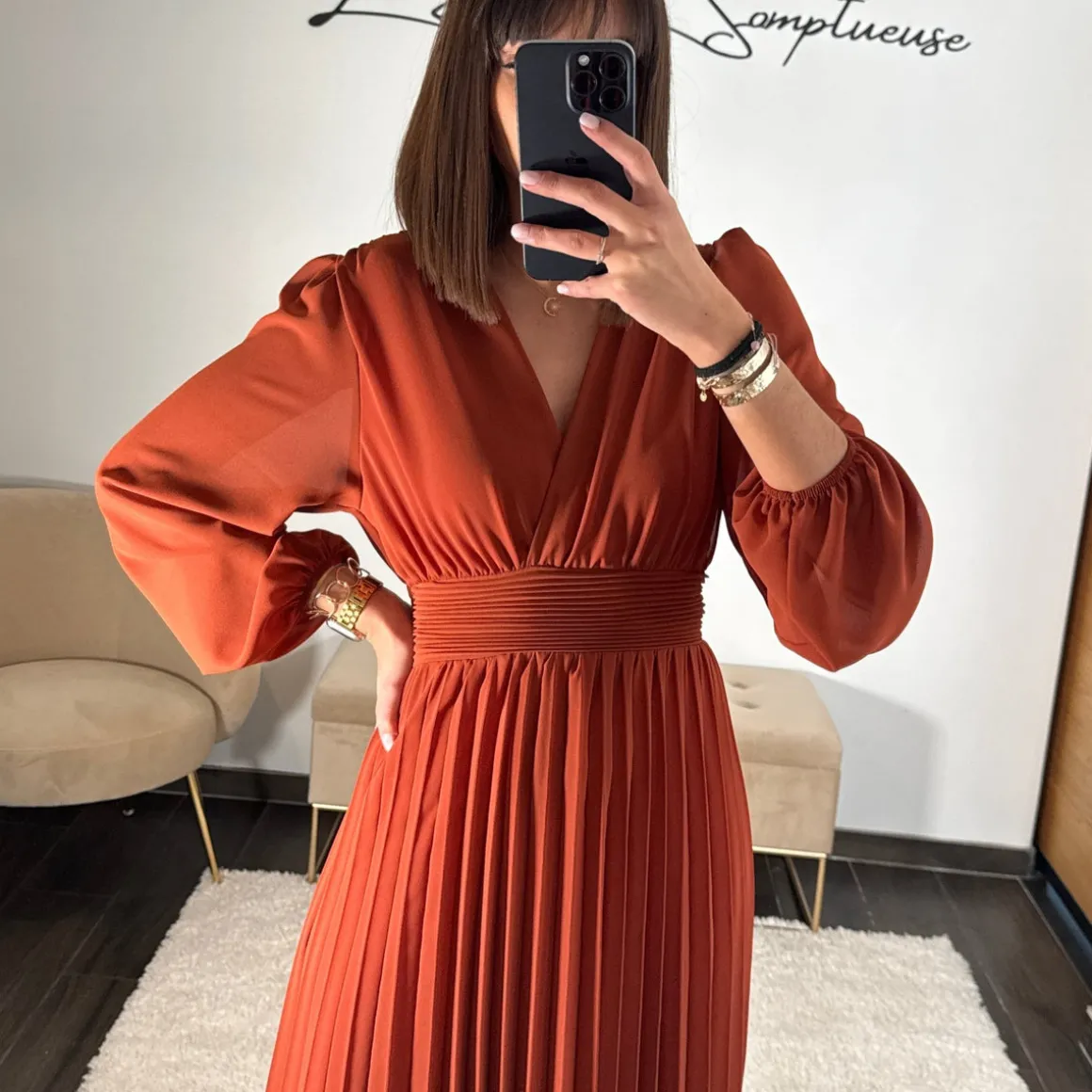 ROBE LONGUE TERRACOTTA KARENA
