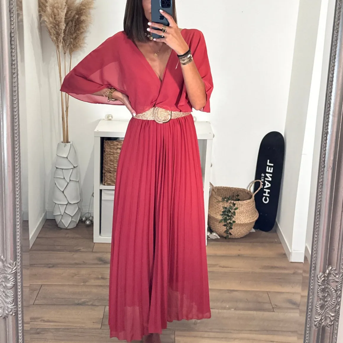 ROBE LONGUE TERRACOTTA/VIEUX ROSE JULIA