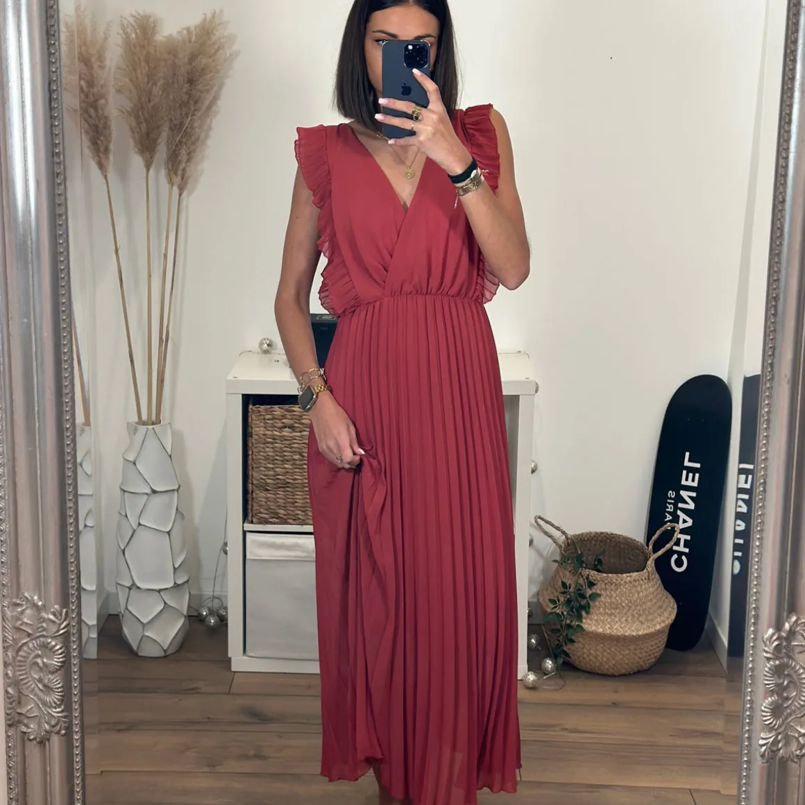 ROBE LONGUE TERRACOTTA/VIEUX ROSE GABRIELLE