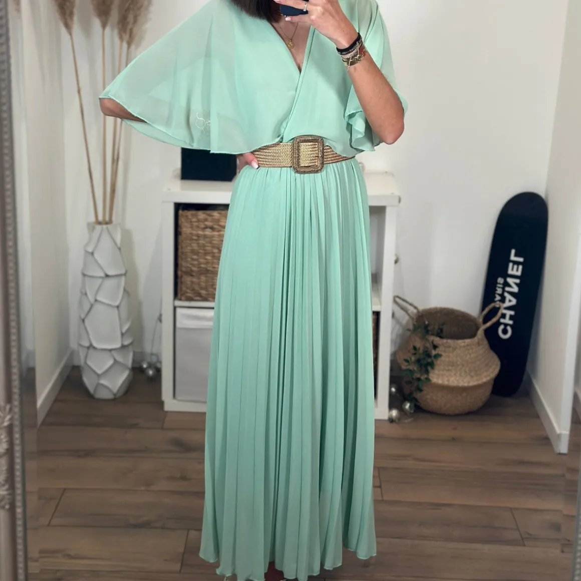 ROBE LONGUE VERT D'EAU JULIA