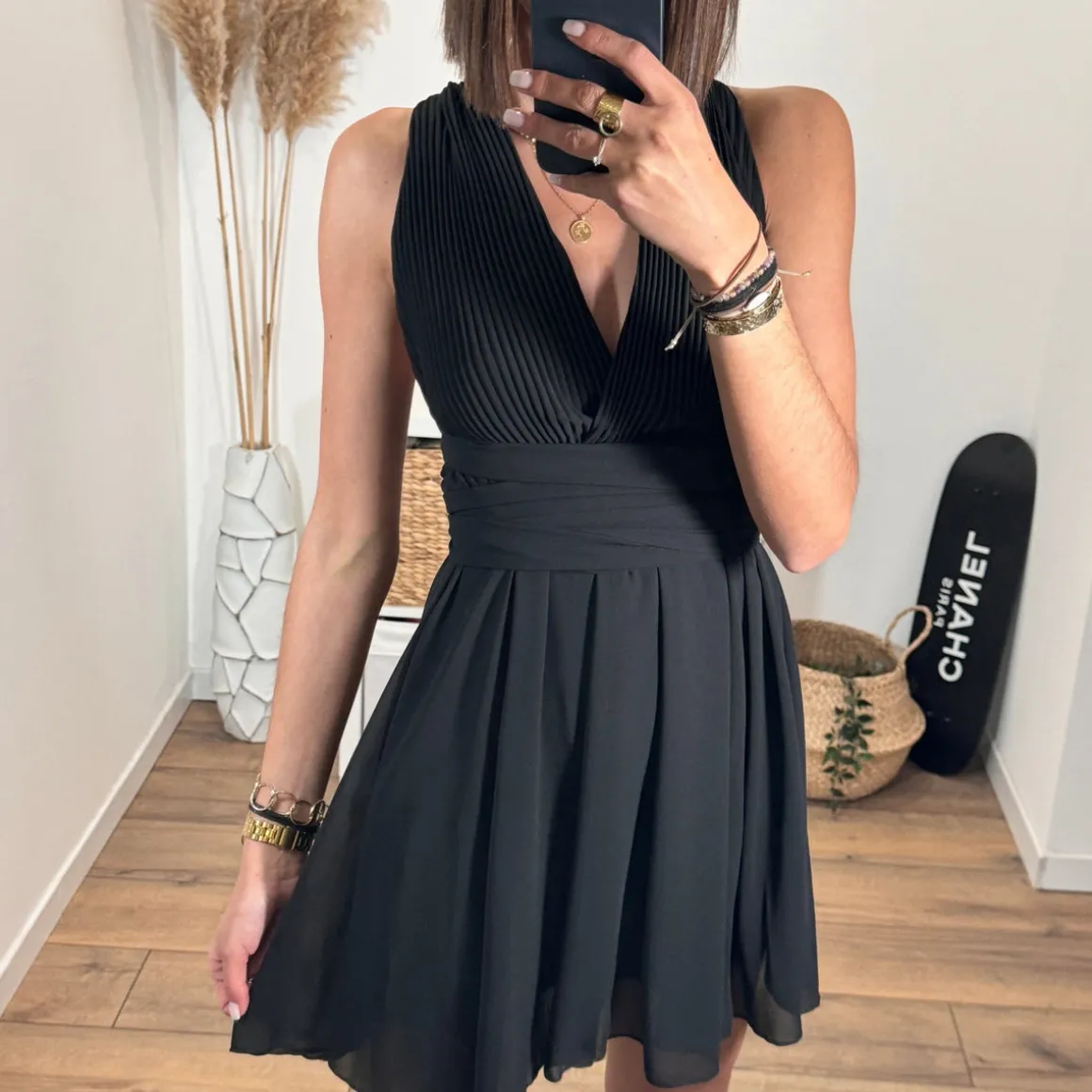 ROBE MULTIPOSITION COURTE NOIR ATHENA