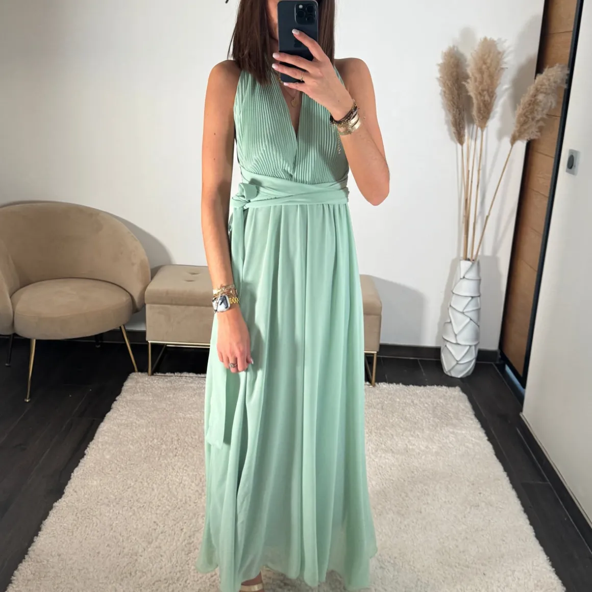 ROBE MULTIPOSITION VERT D'EAU OLYMPE