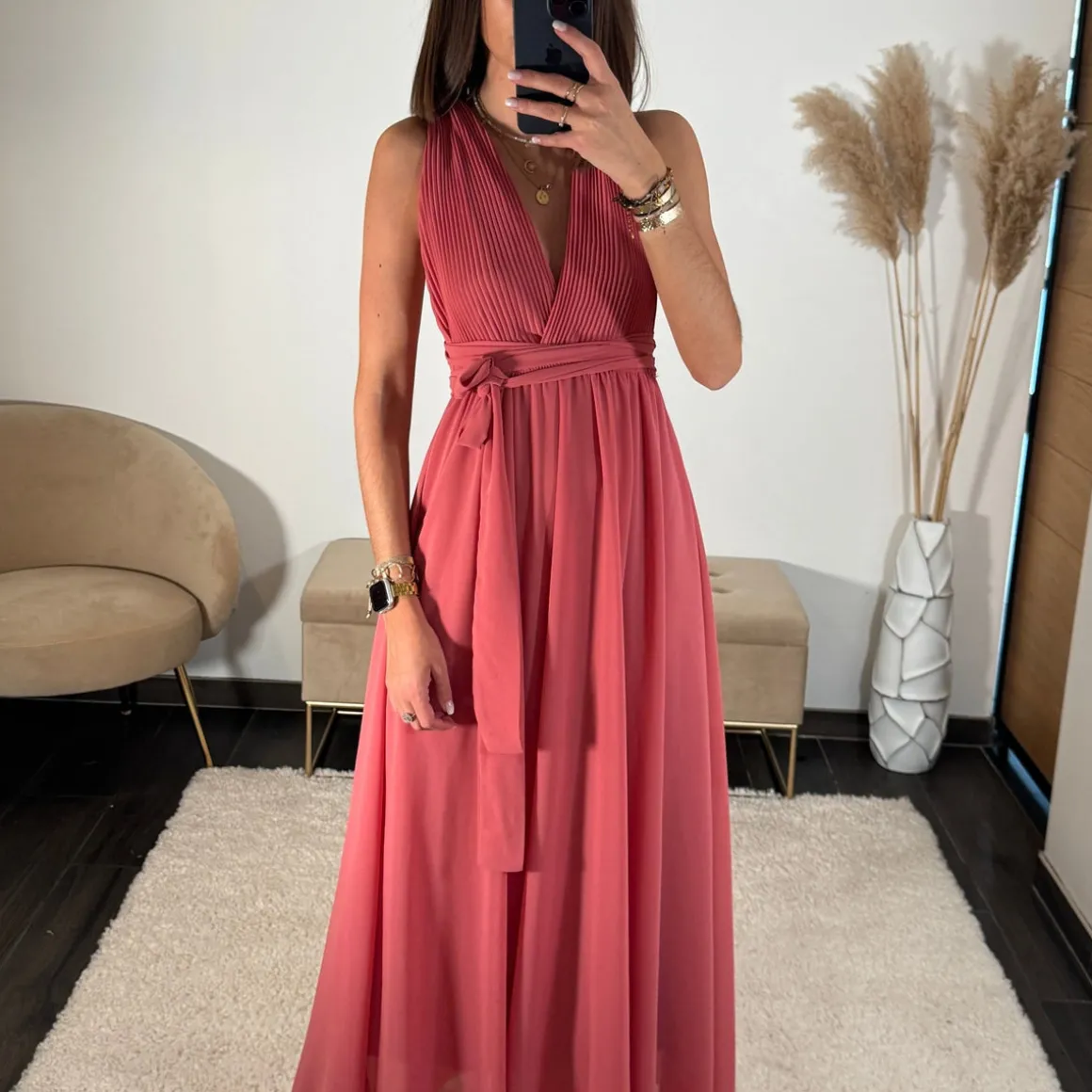 ROBE MULTIPOSITION VIEUX ROSE OLYMPE