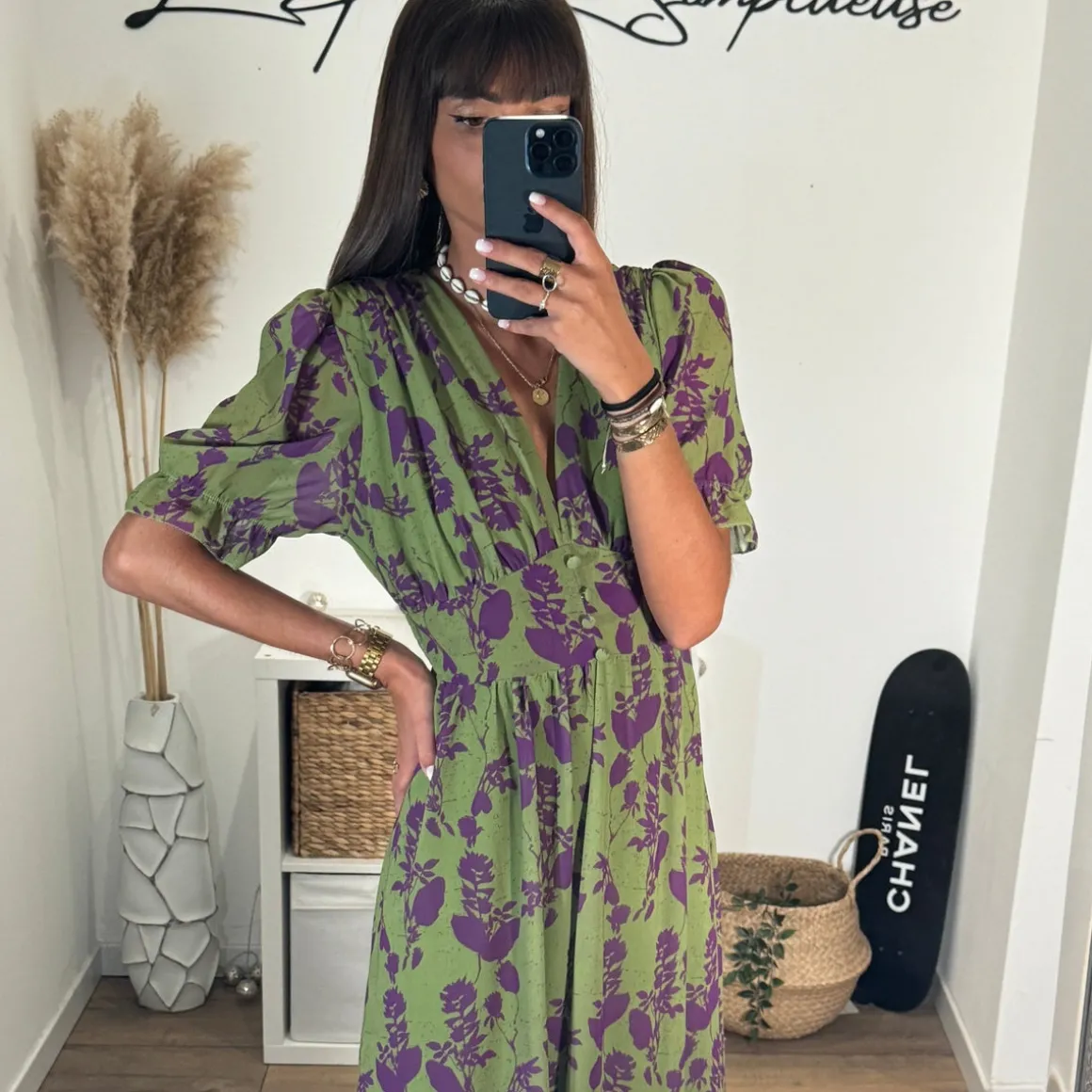 robe_nina_imprime_vert_et_1.webp ROBE NINA IMPRIME VERT ET VIOLET