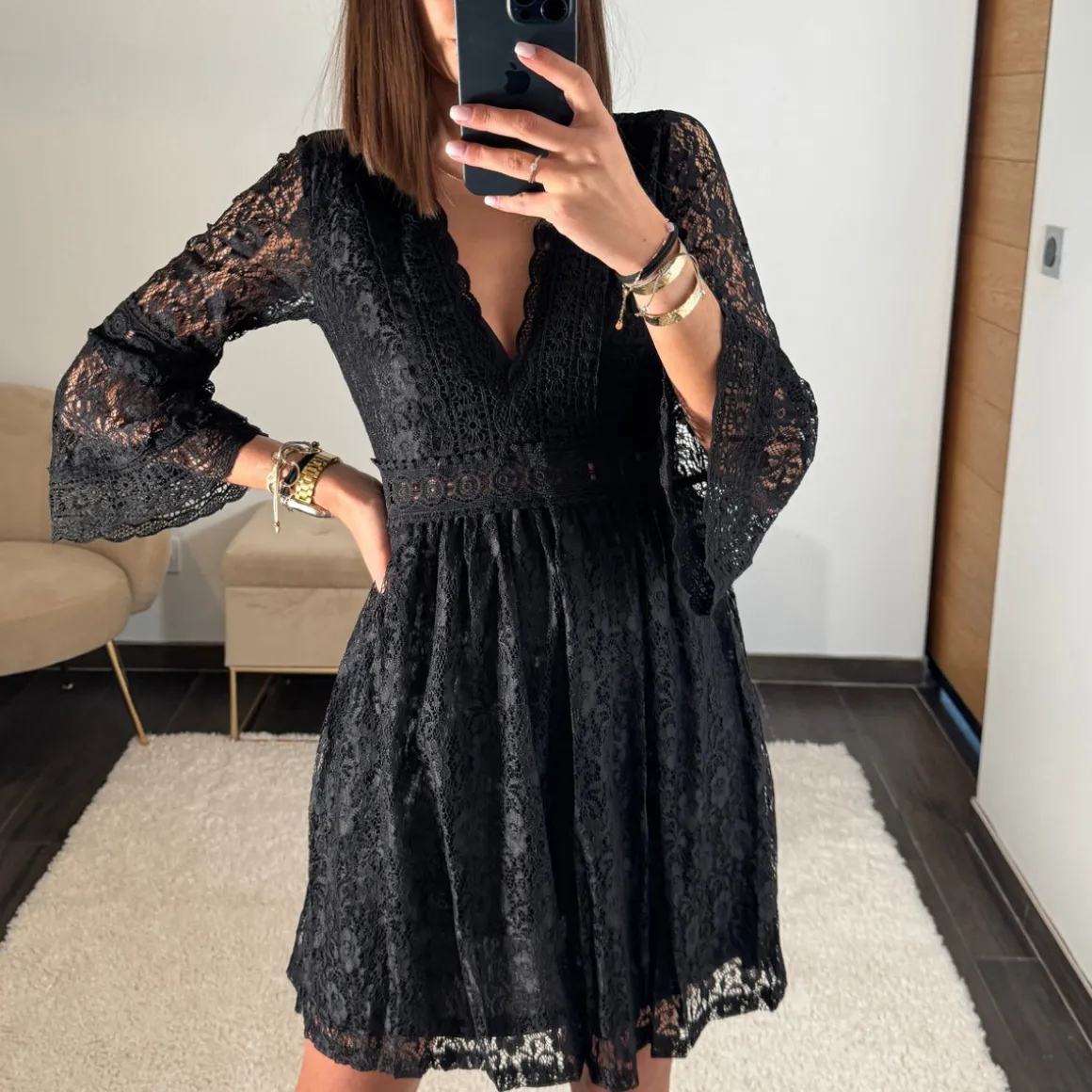 ROBE NOIRE DENTELLE LISON