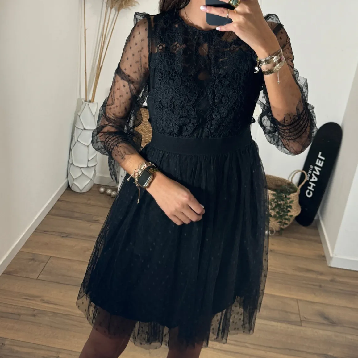 ROBE NOIRE EN TULLE JOYCE