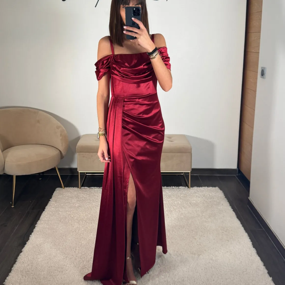 ROBE SATINÉE TERRACOTTA MARIA