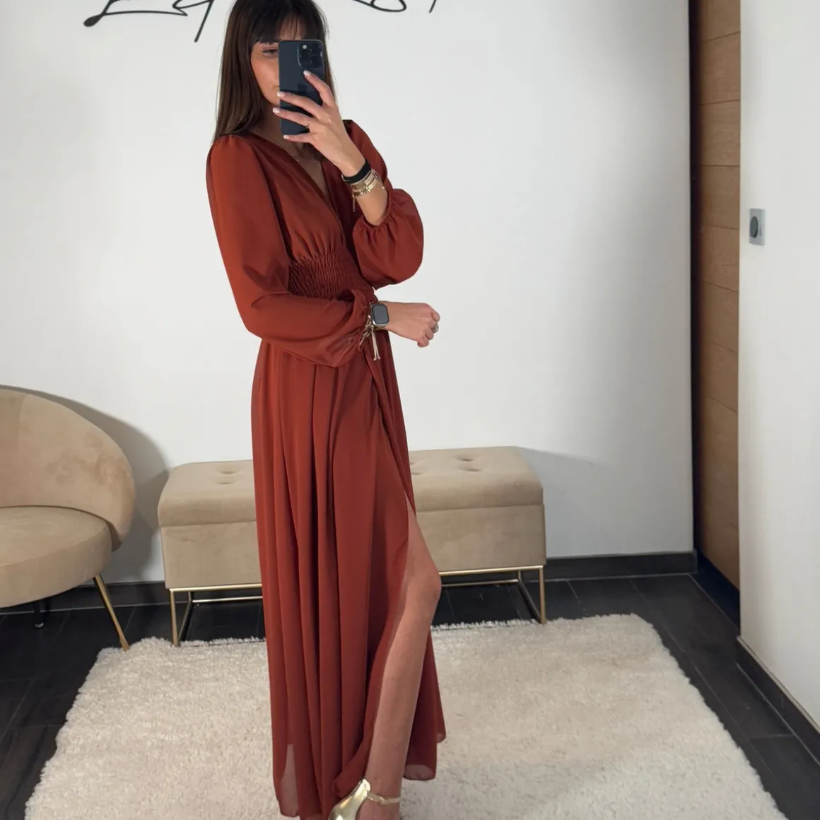 ROBE TERRACOTTA FLUIDE MARTA