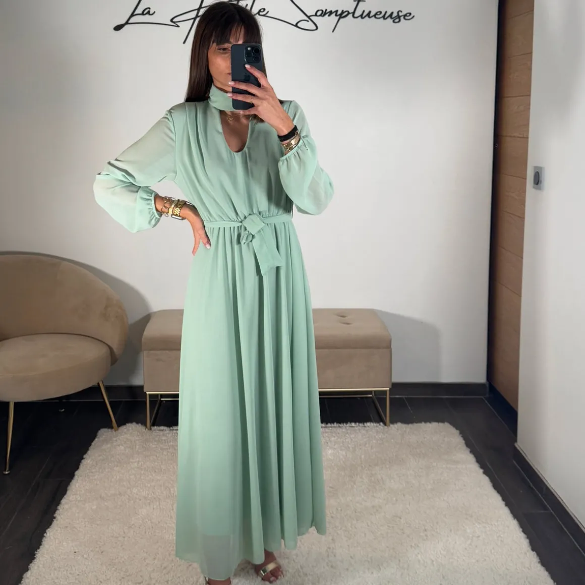 ROBE VERT D'EAU JOSEPHINE