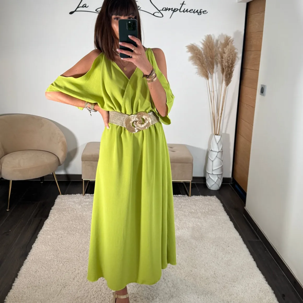 ROBE VERT POMME MELISSA