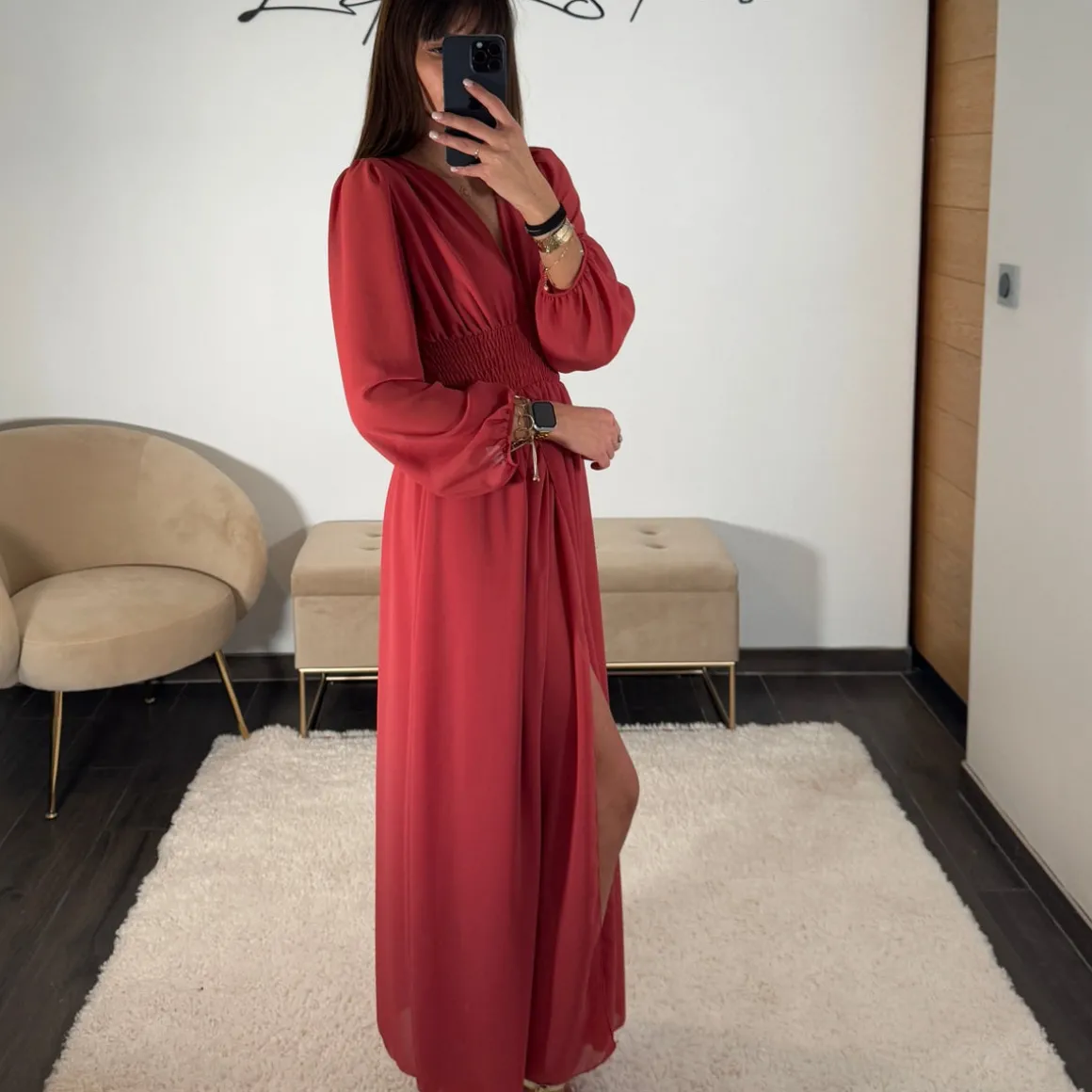 ROBE VIEUX ROSE FLUIDE MARTA