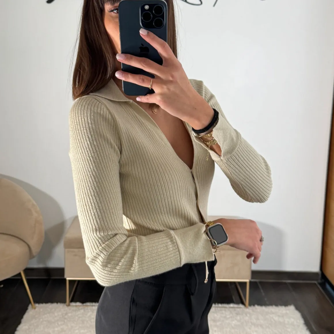 TOP BEIGE ET DOREE KAYLE