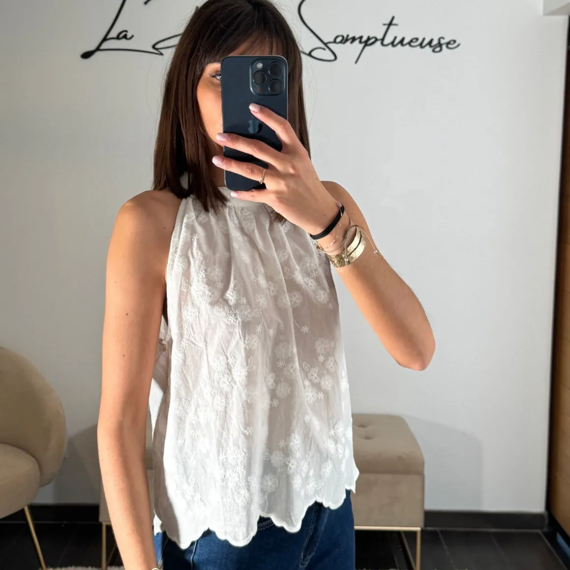 TOP BLANC BRODERIE EMILIE