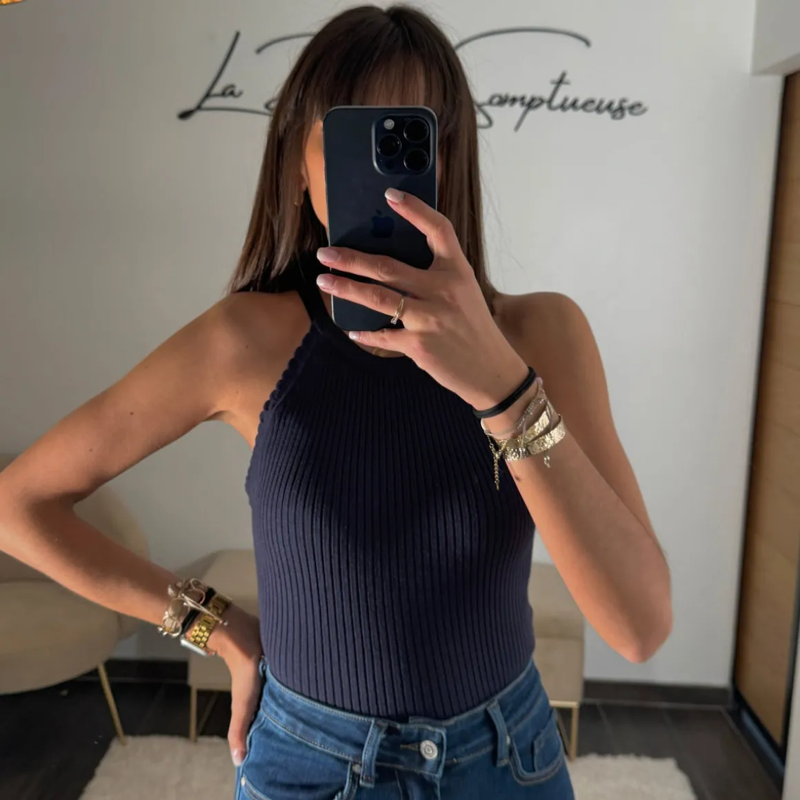 TOP BLEU MARINE AGHNA