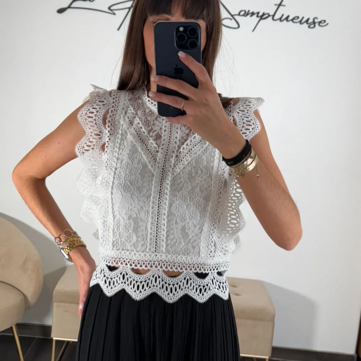 TOP BRODERIE BLANC LEONIE